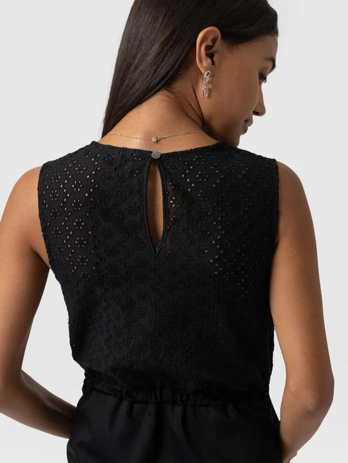 Saint And Sofia Dresses Women Kara Dress 8211 Black Broderie Black Broderie