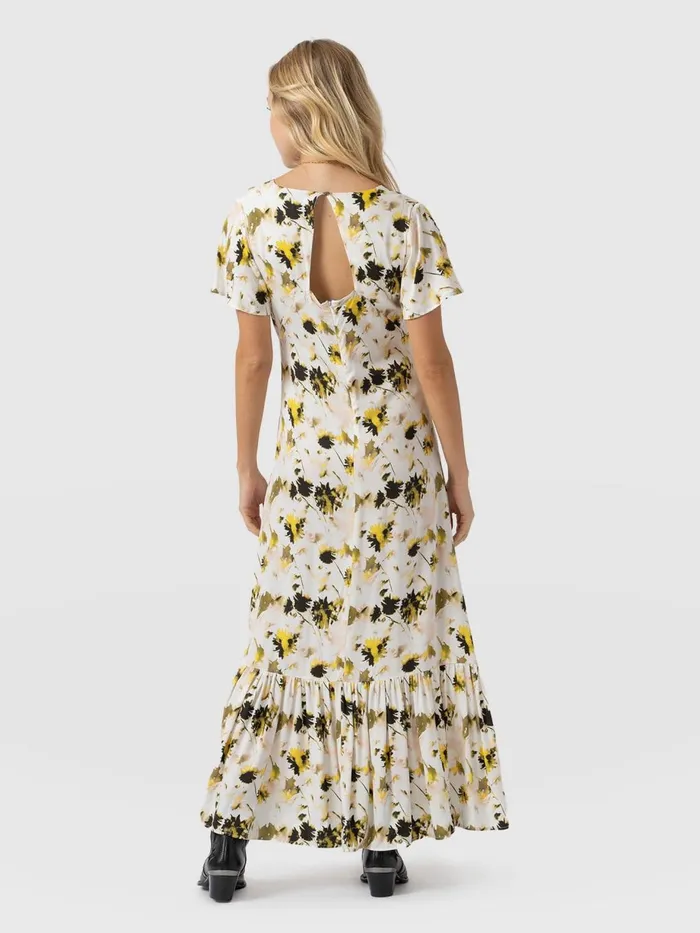 Saint And Sofia Dresses Women Primrose Dress 8211 White Daisy Floral White Daisy Floral