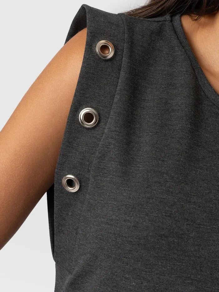 Saint And Sofia Dresses Women Rowan Dress 8211 Charcoal Eyelet Charcoal Eyelet