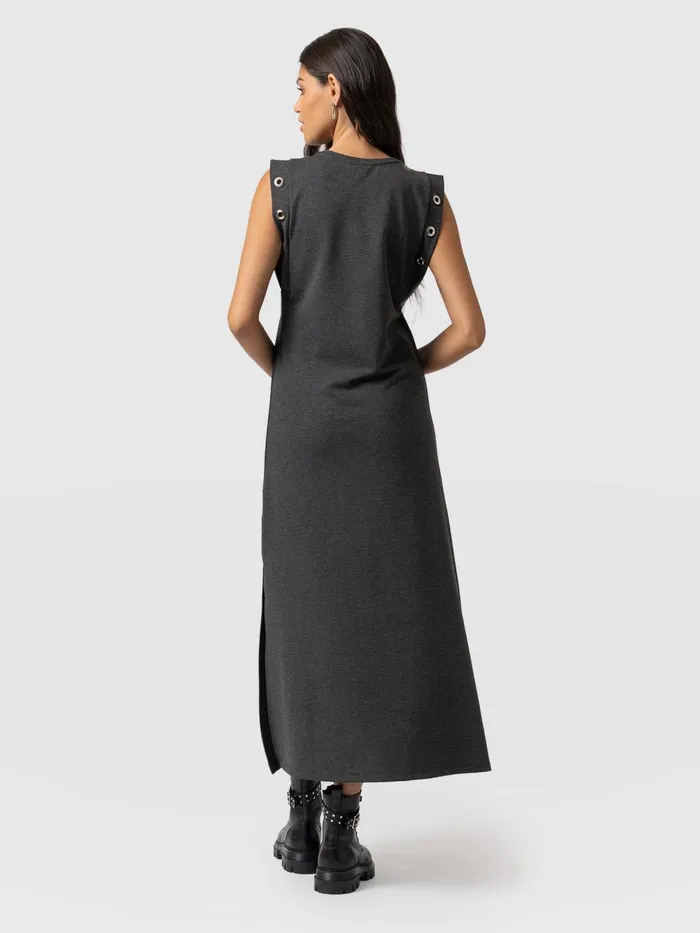 Saint And Sofia Dresses Women Rowan Dress 8211 Charcoal Eyelet Charcoal Eyelet