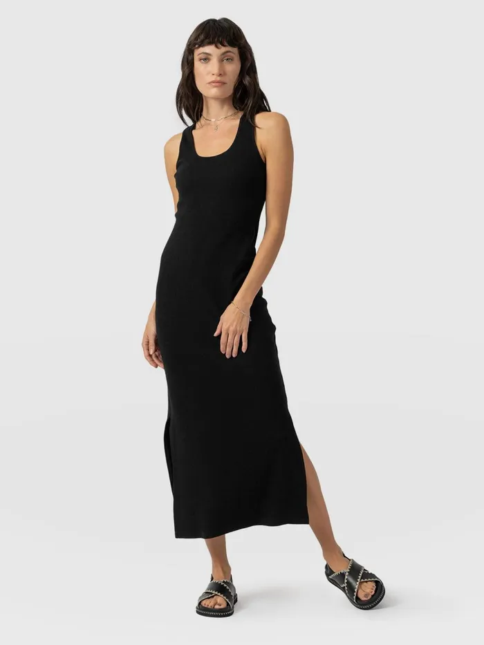 Saint And Sofia Dresses Women Sleeveless Rib Dress 8211 Black Black