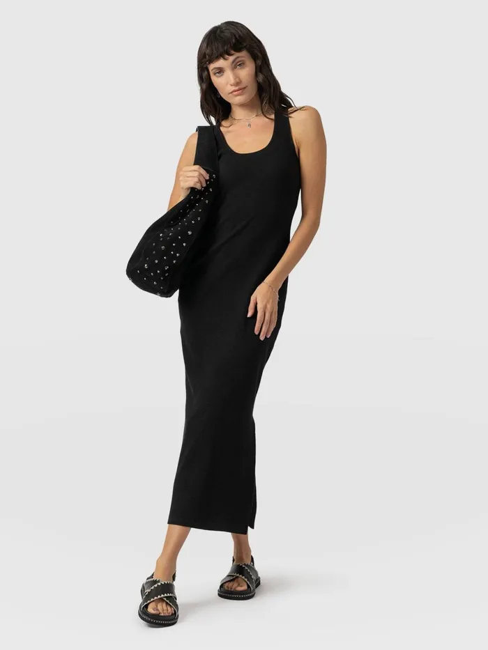 Saint And Sofia Dresses Women Sleeveless Rib Dress 8211 Black Black