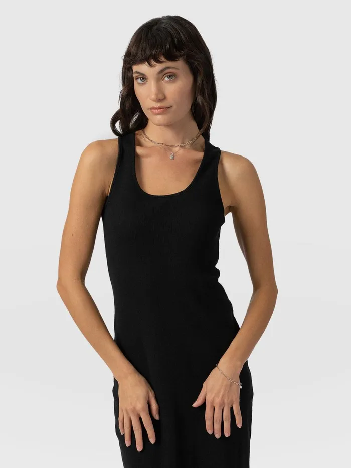 Saint And Sofia Dresses Women Sleeveless Rib Dress 8211 Black Black