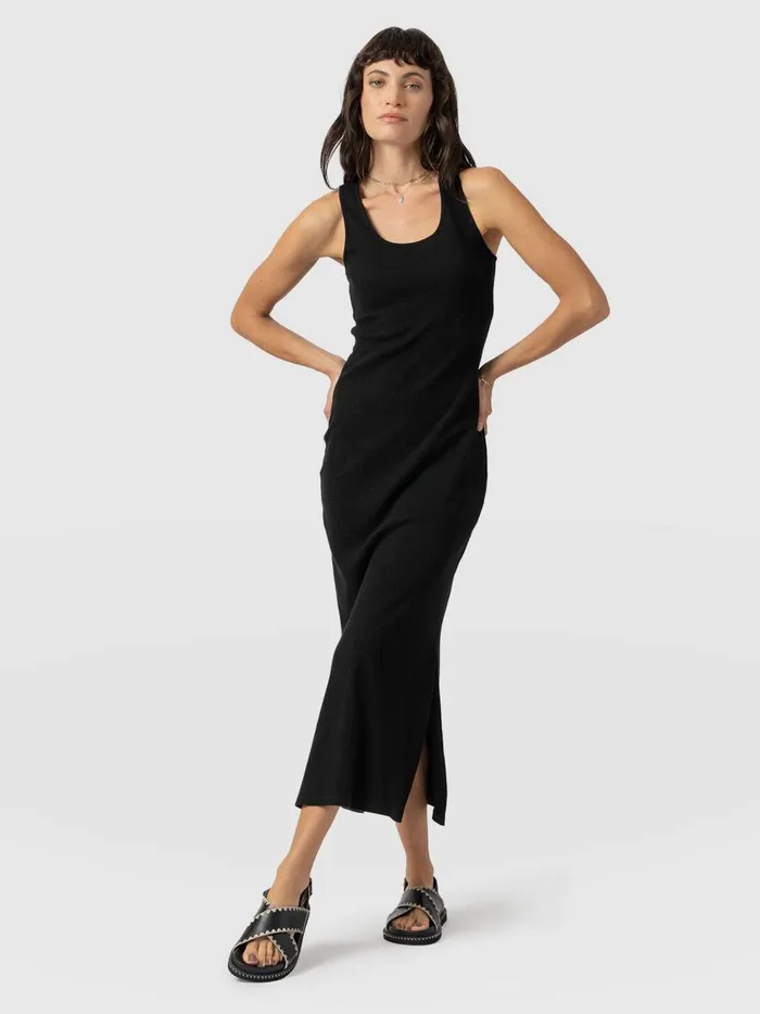 Saint And Sofia Dresses Women Sleeveless Rib Dress 8211 Black Black