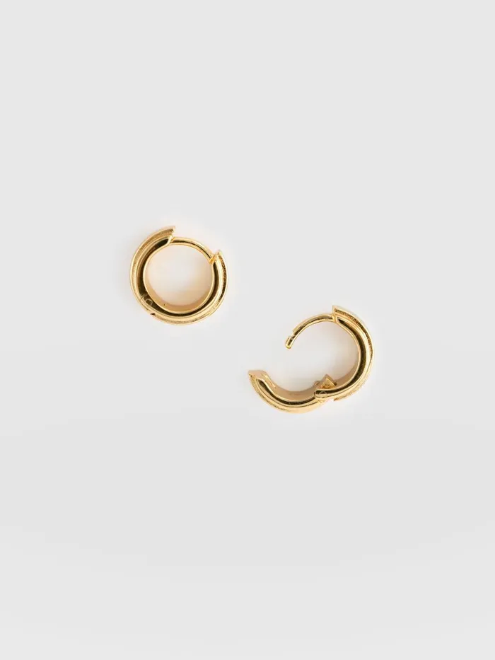 Saint And Sofia Earrings Women Enamel Stripe Huggie Earrings 8211 GoldBlack Goldblack