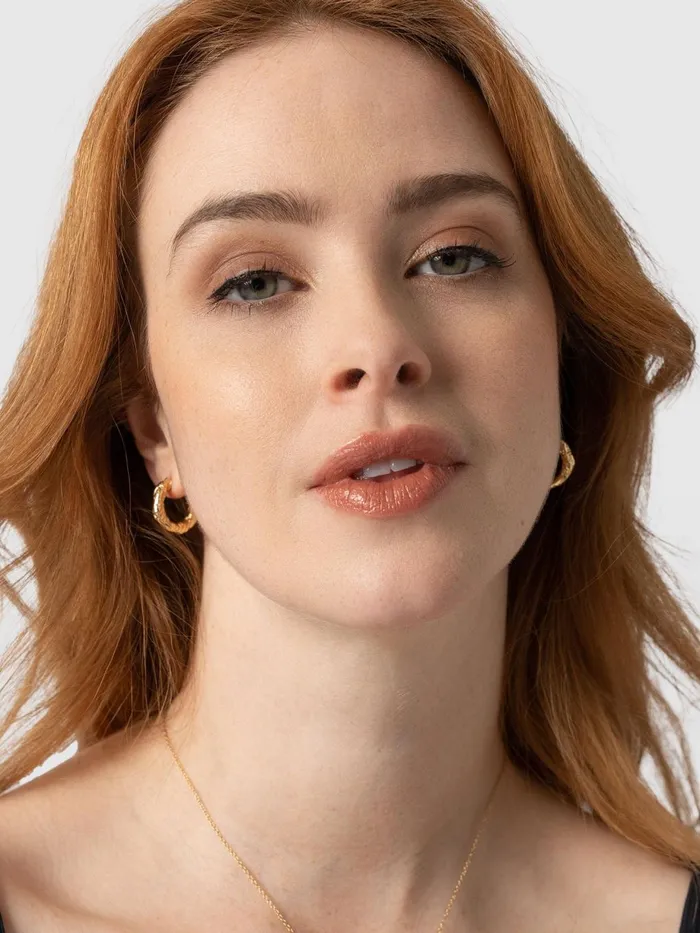 Saint And Sofia Earrings Women Molten Hoop Earrings 8211 Gold Gold