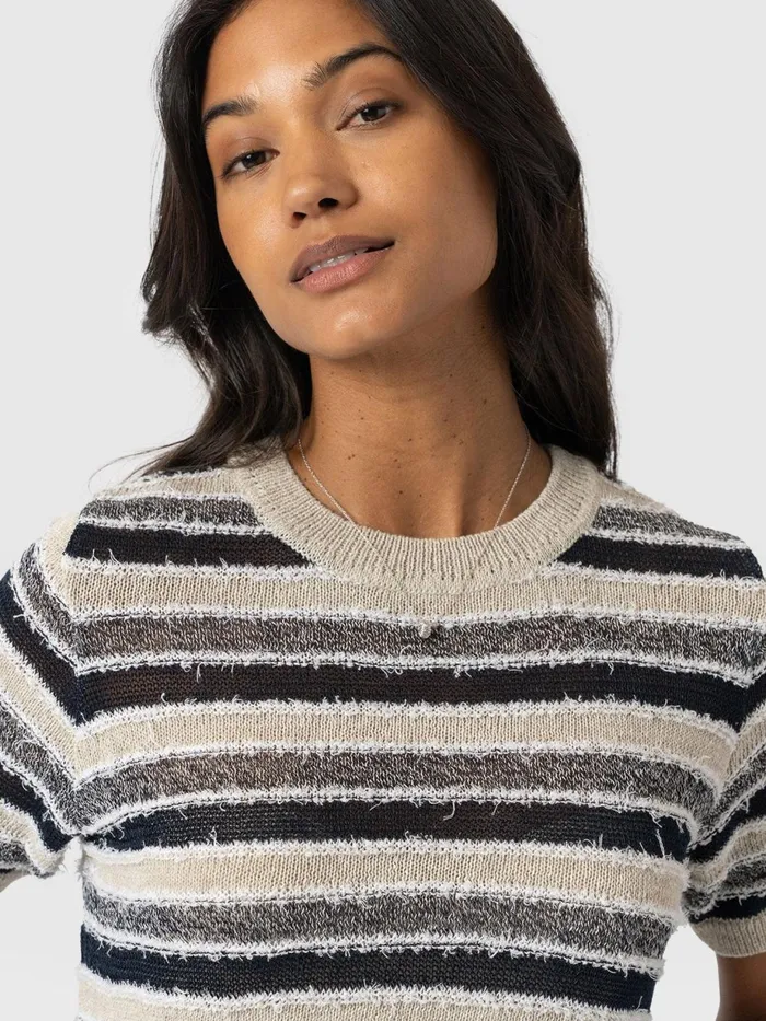 Saint And Sofia Knitwear Women Fearne Knit Tee 8211 Blue Stripe Blue Stripe
