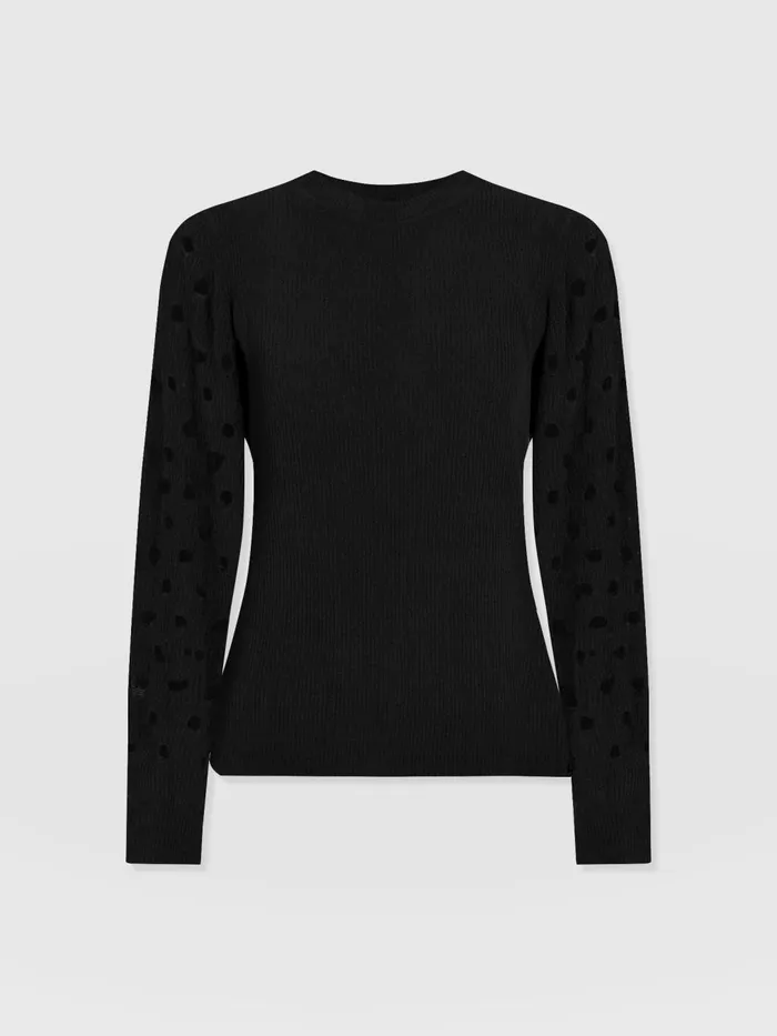 Saint And Sofia Knitwear Women Suki Lace Hole Knit 8211 Black Black