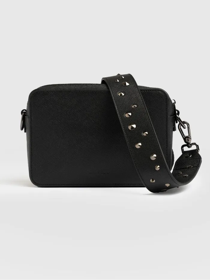 Saint And Sofia Leather Women Cross Body Bag 8211 Black Studded Black Studded Saint And Sofia Leather Women Cross Body Bag 8211 Black Studded Black Studded