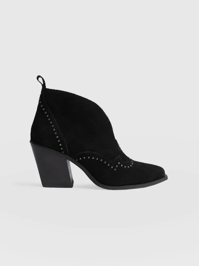 Saint And Sofia Leather Women Dallas Studded Ankle Boot 8211 Black Black