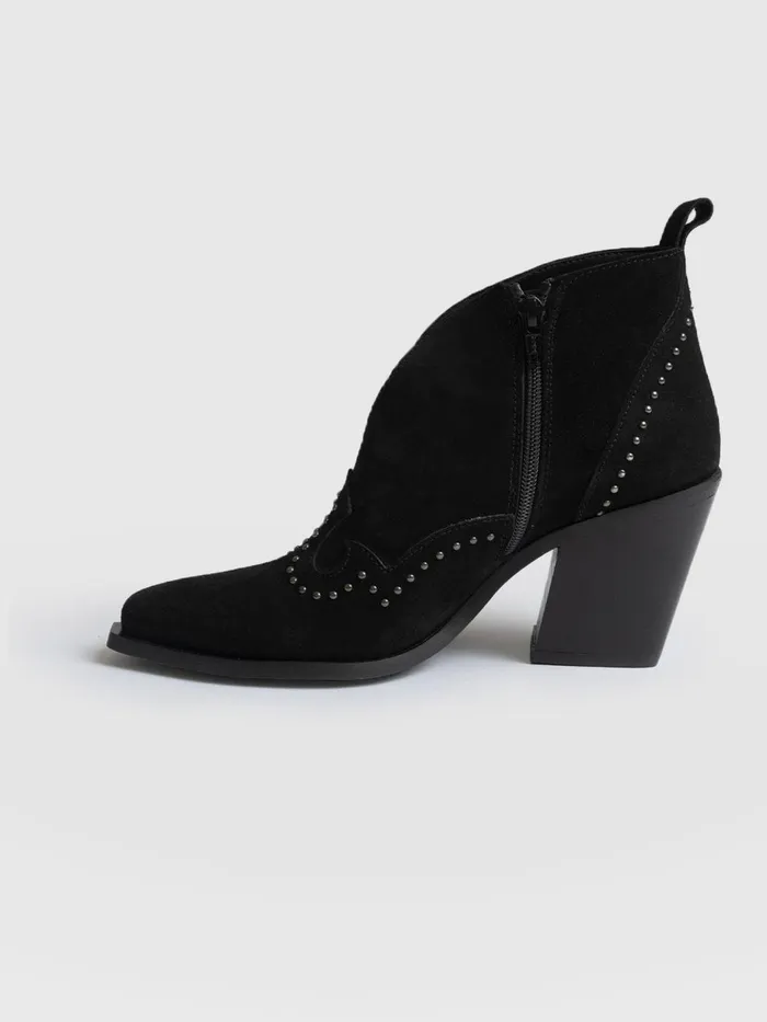 Saint And Sofia Leather Women Dallas Studded Ankle Boot 8211 Black Black