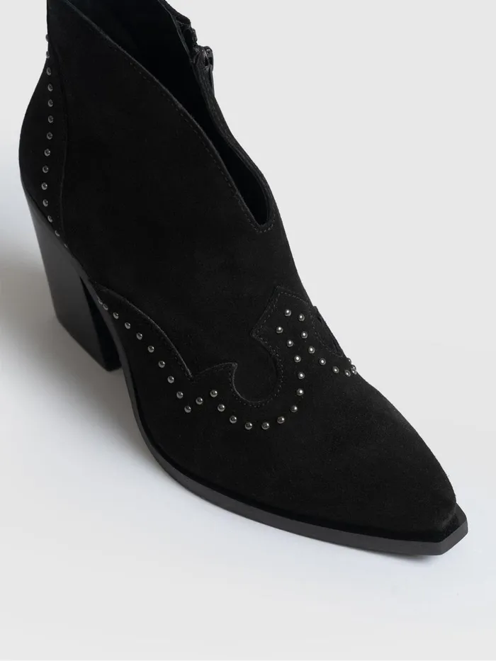Saint And Sofia Leather Women Dallas Studded Ankle Boot 8211 Black Black