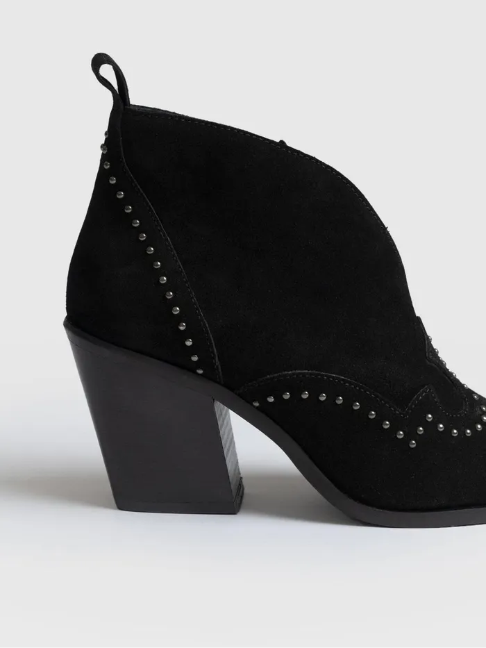 Saint And Sofia Leather Women Dallas Studded Ankle Boot 8211 Black Black