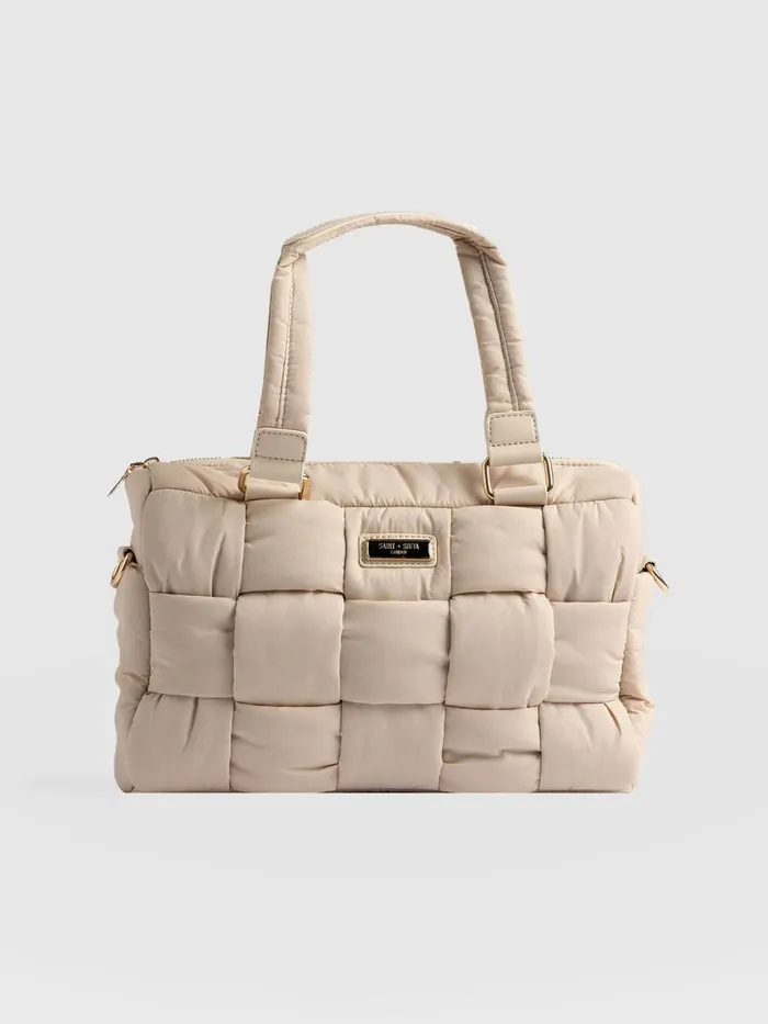 Saint And Sofia Nylon Bags Women Woven Duffle Bag 8211 Cream Cream
