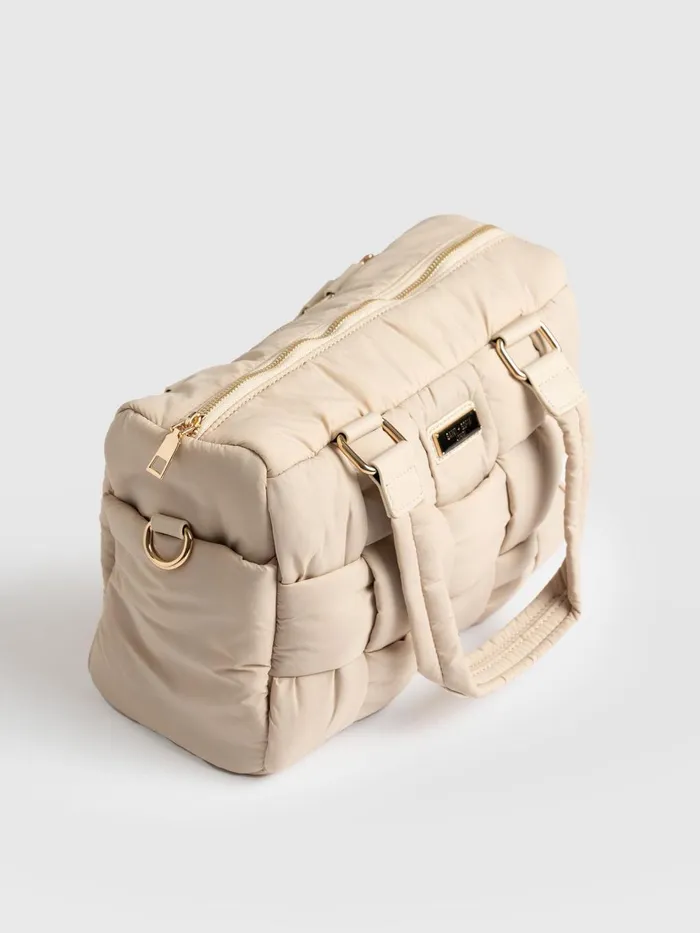 Saint And Sofia Nylon Bags Women Woven Duffle Bag 8211 Cream Cream