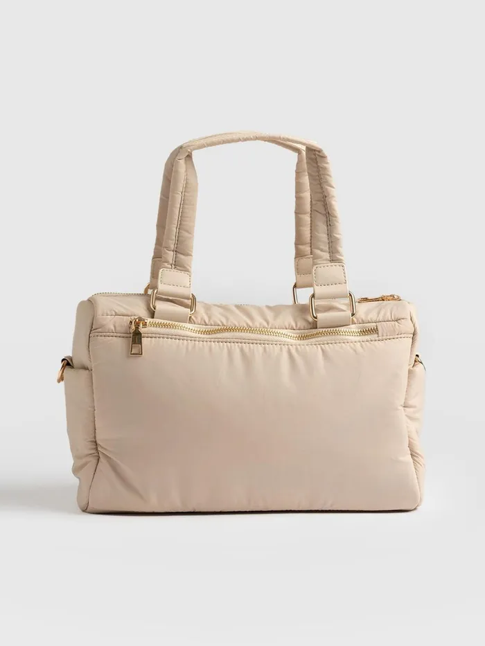 Saint And Sofia Nylon Bags Women Woven Duffle Bag 8211 Cream Cream