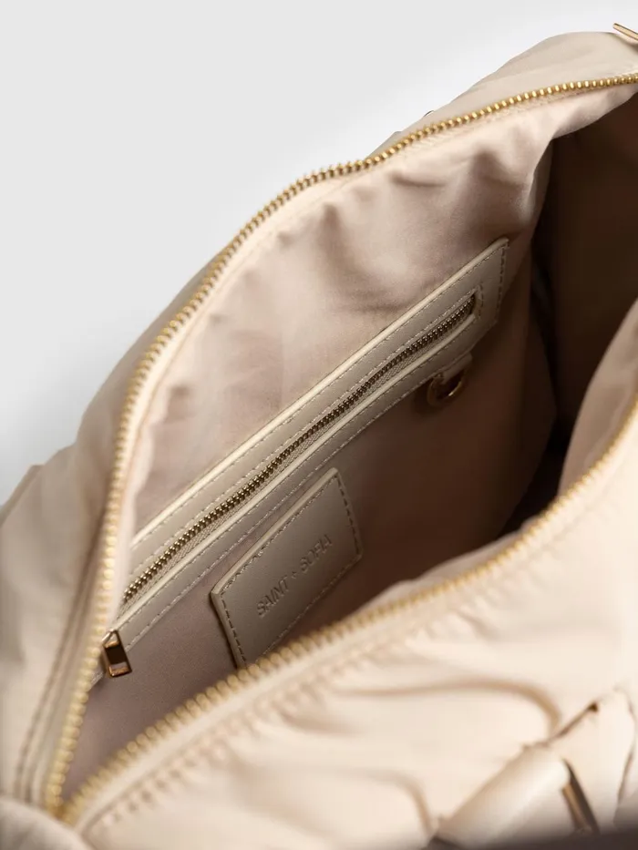 Saint And Sofia Nylon Bags Women Woven Duffle Bag 8211 Cream Cream