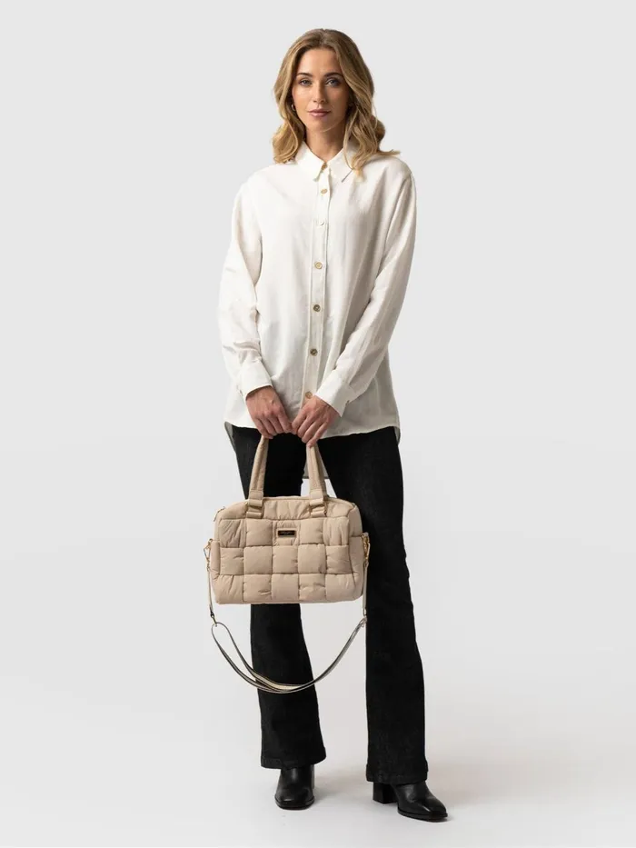 Saint And Sofia Nylon Bags Women Woven Duffle Bag 8211 Cream Cream