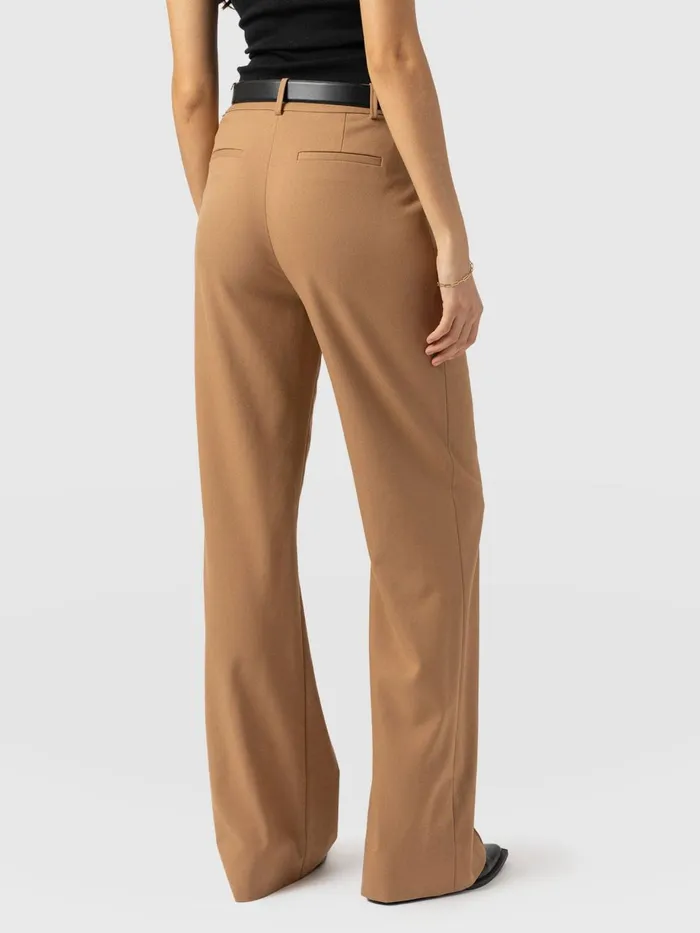 Saint And Sofia Pants Women Cambridge Tailored Wide Leg Pant 8211 Camel Camel