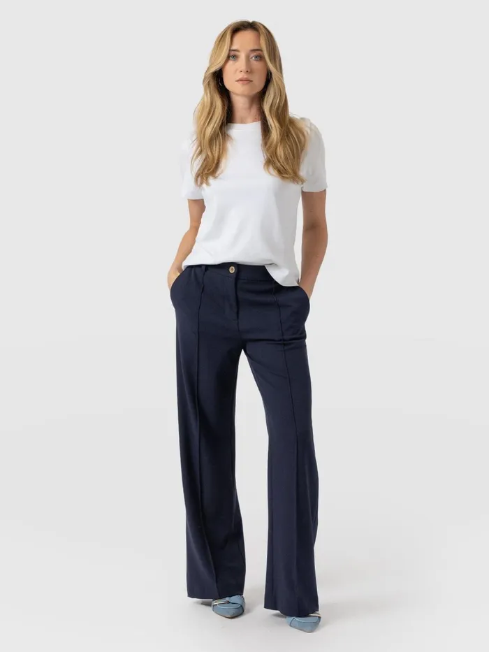 Saint And Sofia Pants Women Cambridge Tailored Wide Leg Pant 8211 Navy Navy