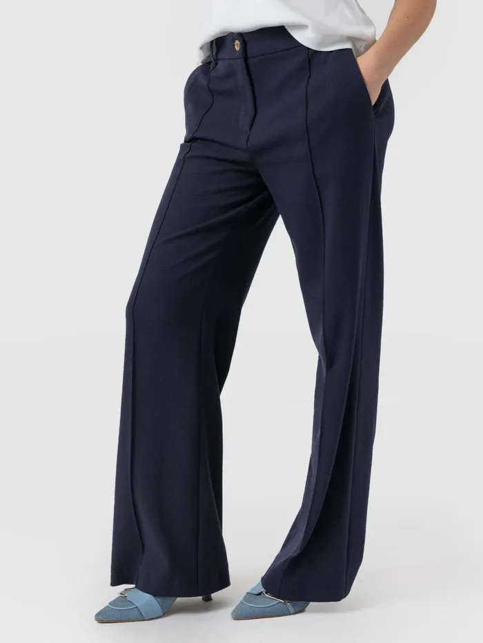 Saint And Sofia Pants Women Cambridge Tailored Wide Leg Pant 8211 Navy Navy
