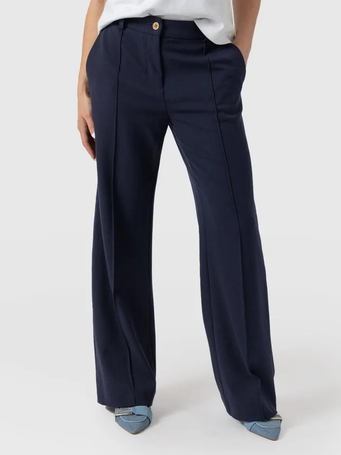 Saint And Sofia Pants Women Cambridge Tailored Wide Leg Pant 8211 Navy Navy