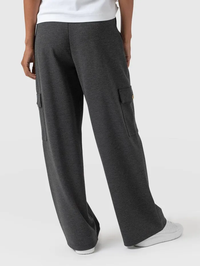 Saint And Sofia Pants Women Cargo Chelsea Wide Leg Pant 8211 Charcoal Charcoal