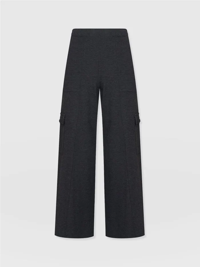Saint And Sofia Pants Women Cargo Chelsea Wide Leg Pant 8211 Charcoal Charcoal