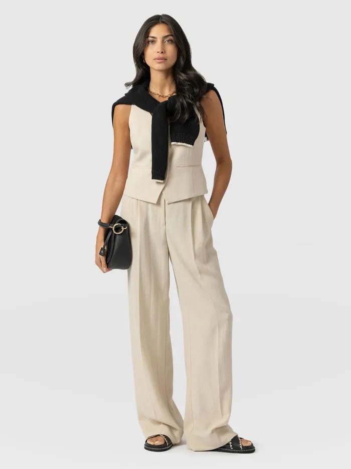 Saint And Sofia Pants Women Emery Wide Leg Pant 8211 Cream Cream