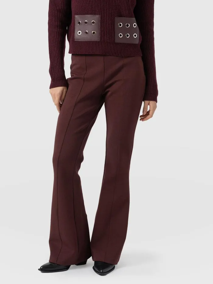 Saint And Sofia Pants Women Fearne Flare Legging 8211 Maroon Maroon