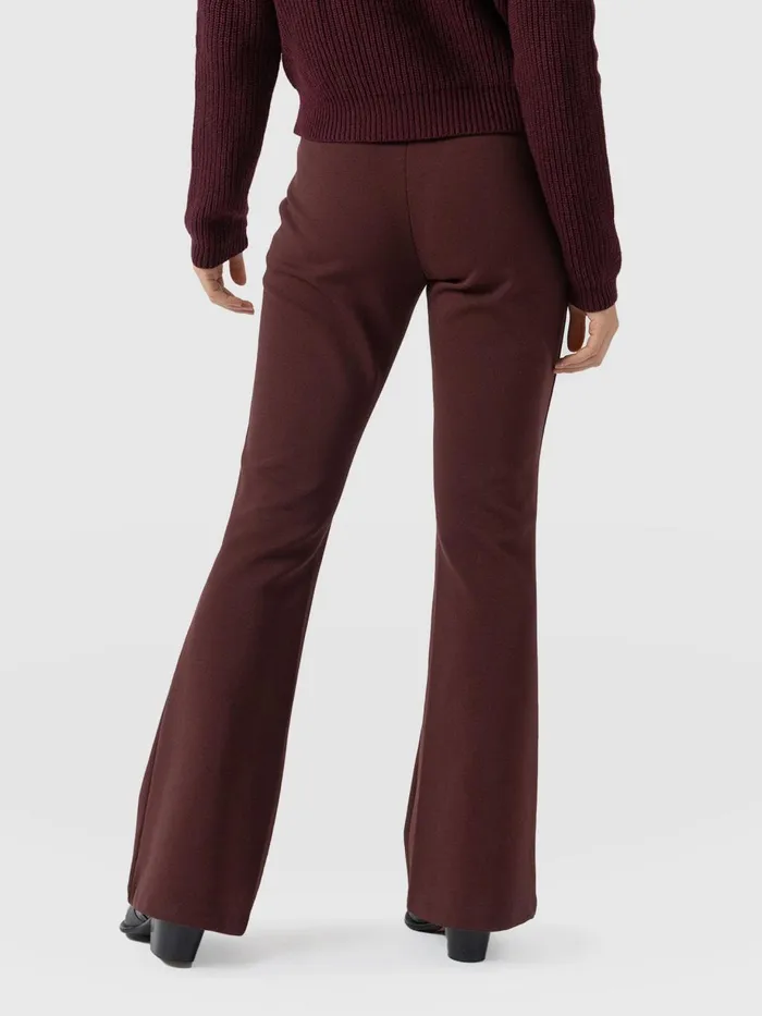 Saint And Sofia Pants Women Fearne Flare Legging 8211 Maroon Maroon
