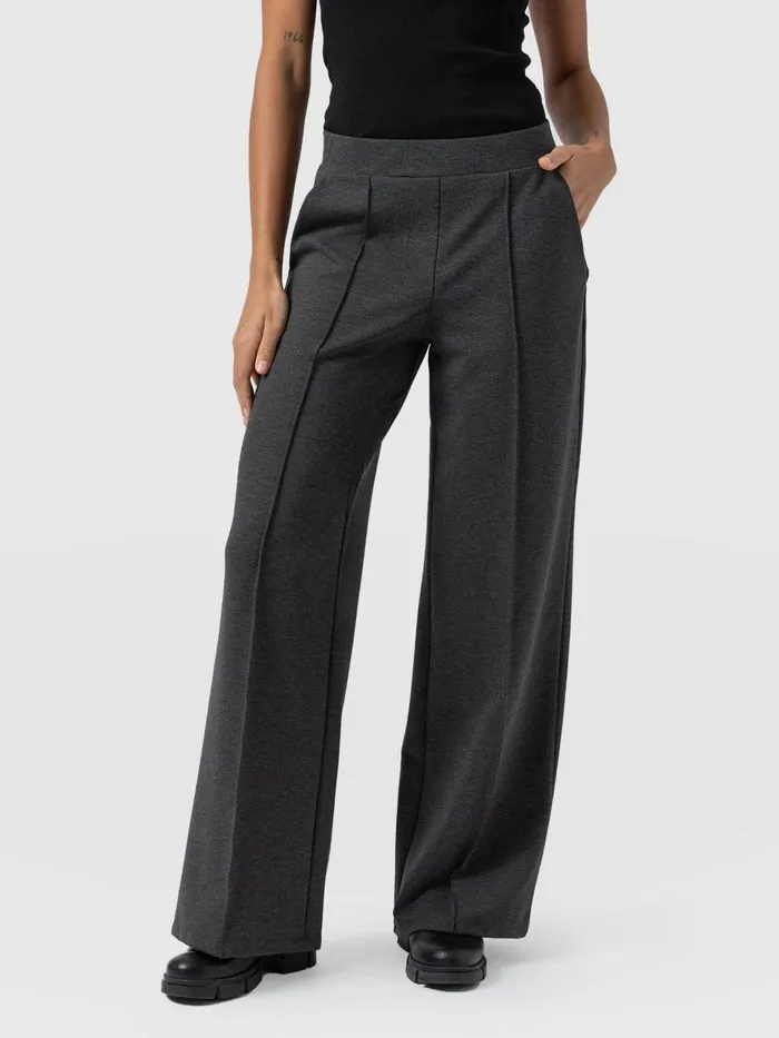 Saint And Sofia Pants Women Keller Wide Leg Pant 8211 Charcoal Charcoal