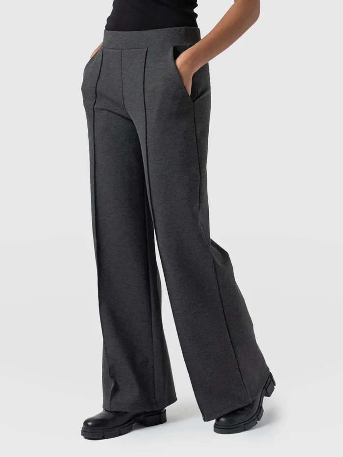 Saint And Sofia Pants Women Keller Wide Leg Pant 8211 Charcoal Charcoal