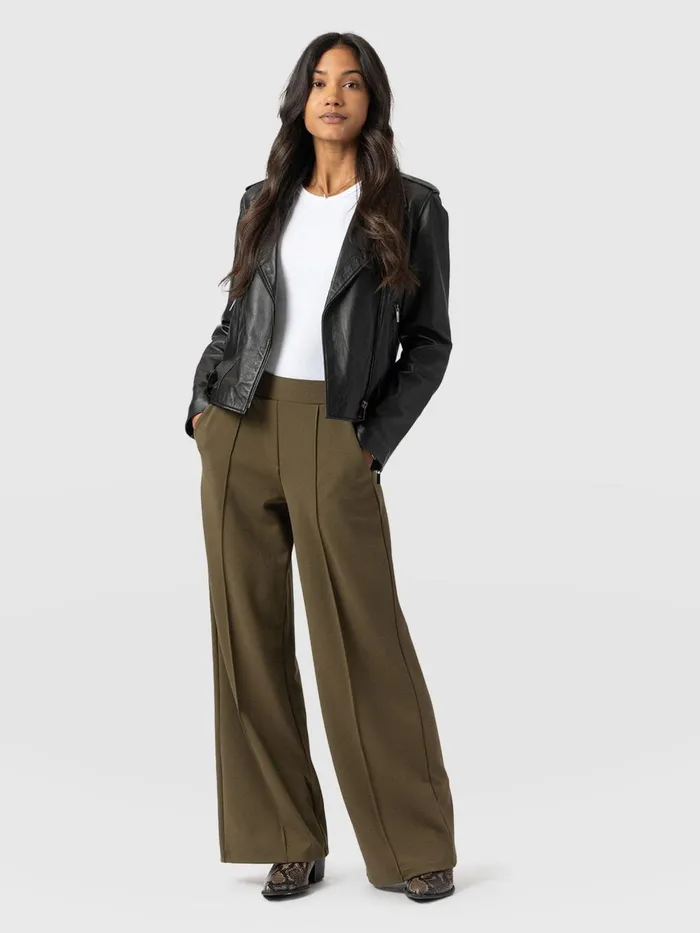 Saint And Sofia Pants Women Keller Wide Leg Pant 8211 Khaki Khaki