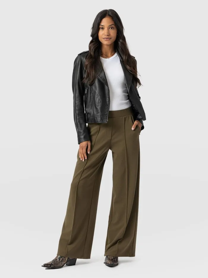 Saint And Sofia Pants Women Keller Wide Leg Pant 8211 Khaki Khaki