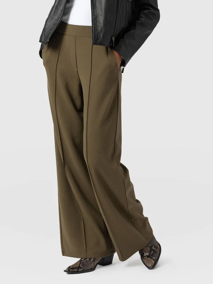 Saint And Sofia Pants Women Keller Wide Leg Pant 8211 Khaki Khaki