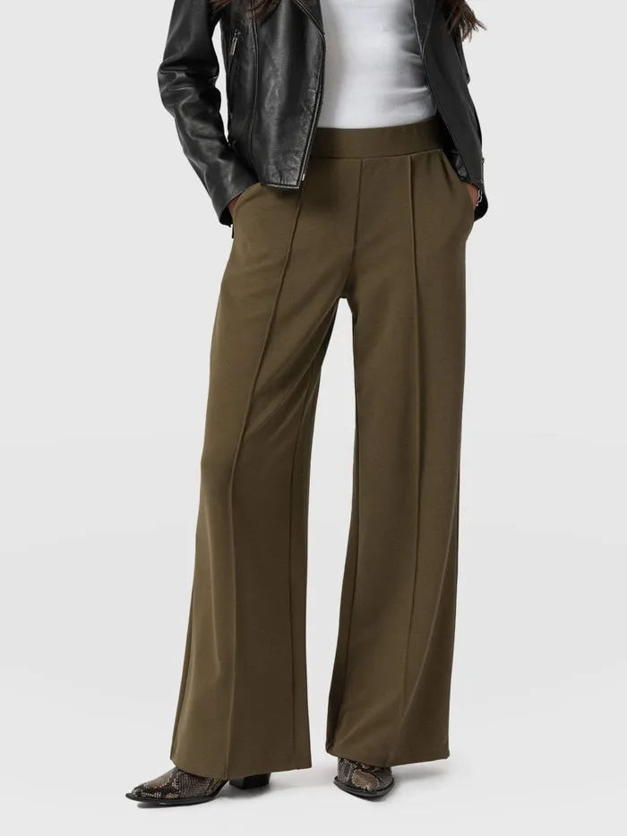 Saint And Sofia Pants Women Keller Wide Leg Pant 8211 Khaki Khaki