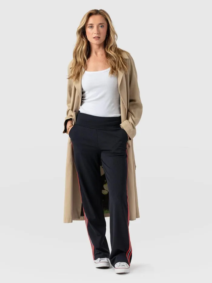 Saint And Sofia Pants Women Runway Pant 8211 Navy Red Stripe Navy Red Stripe