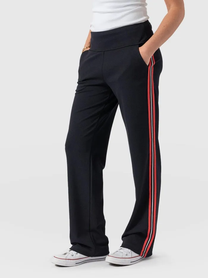 Saint And Sofia Pants Women Runway Pant 8211 Navy Red Stripe Navy Red Stripe