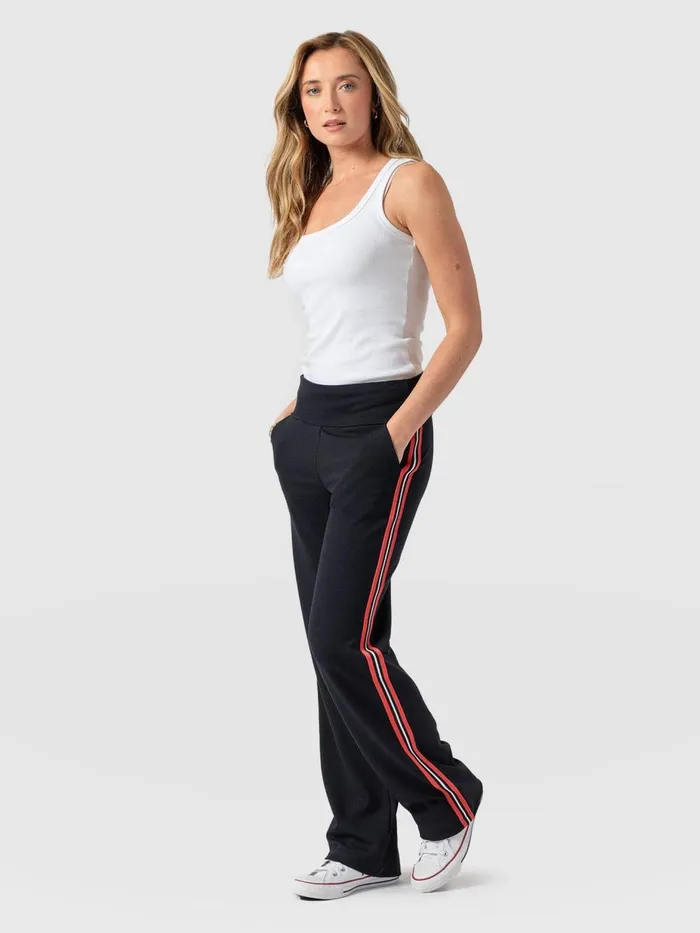 Saint And Sofia Pants Women Runway Pant 8211 Navy Red Stripe Navy Red Stripe