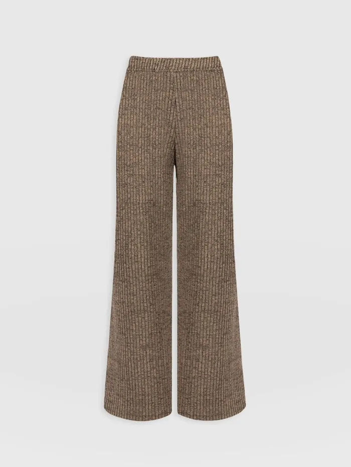 Saint And Sofia Pants Women Victory Rib Wide Leg Pant 8211 Beige Beige