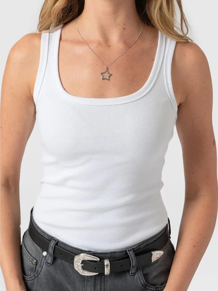 Saint And Sofia TShirts and Tanks Women Asher Scoop Neck Vest 8211 White White