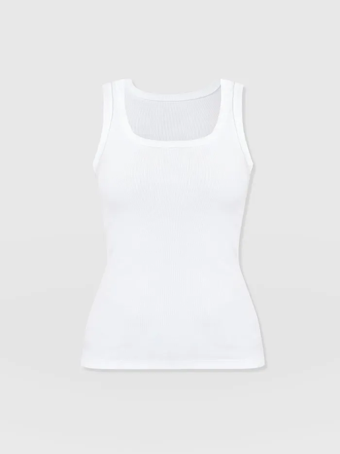 Saint And Sofia TShirts and Tanks Women Asher Scoop Neck Vest 8211 White White