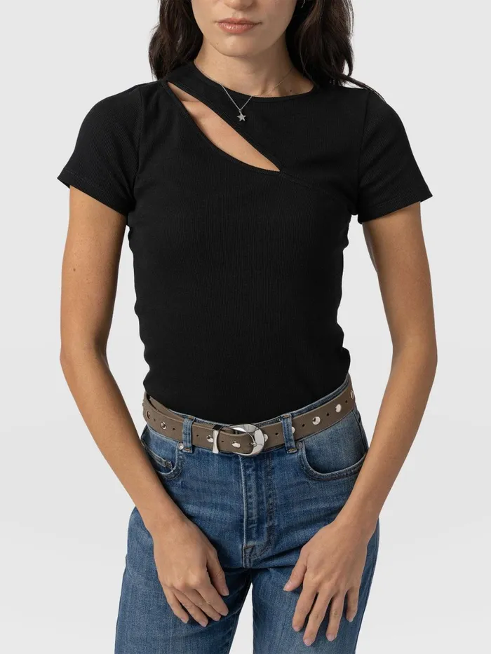 Saint And Sofia TShirts and Tanks Women Reveal Tee 8211 Black Black