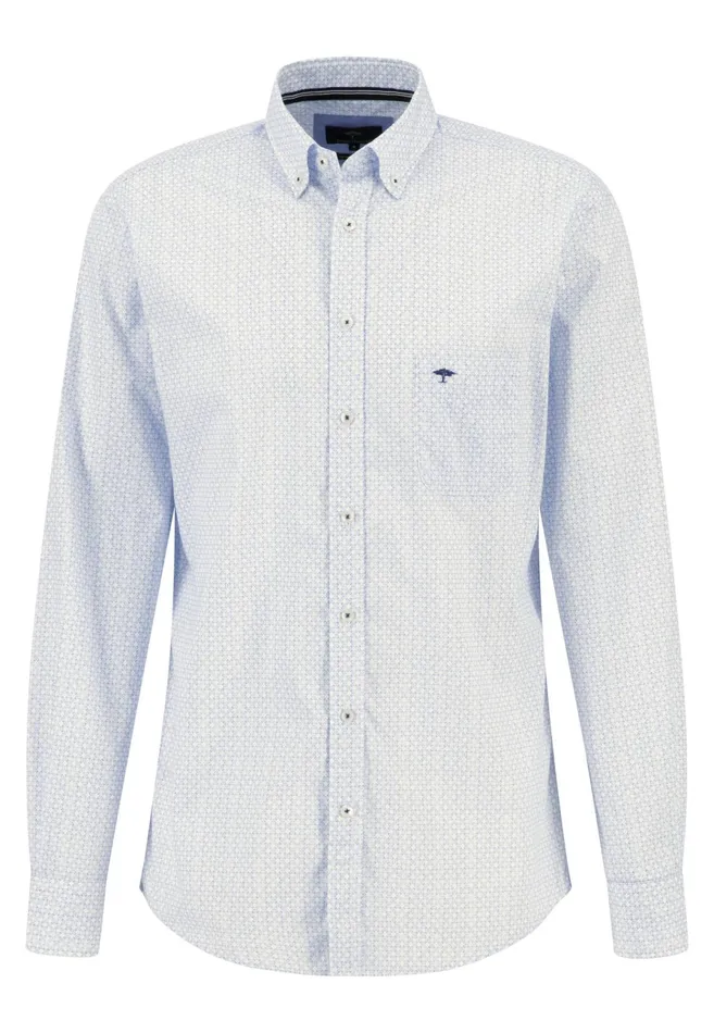 Sale Men FYNCHHATTON Premium Cotton Shirt Offwhitenightwavenavy