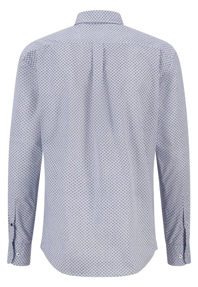 Sale Men FYNCHHATTON Premium Cotton Shirt Offwhitenightwavenavy