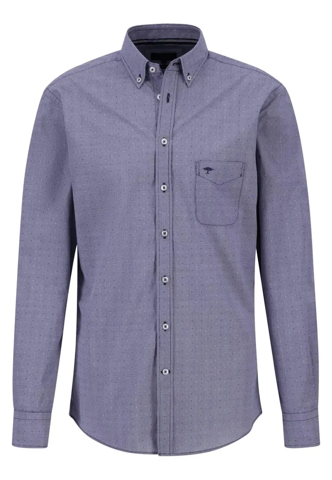 Sale Men FYNCHHATTON Premium Cotton Shirt Offwhitenightwavenavy