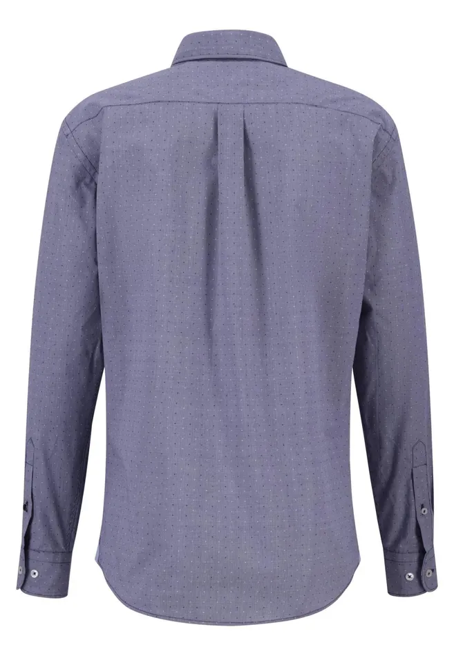 Sale Men FYNCHHATTON Premium Cotton Shirt Offwhitenightwavenavy
