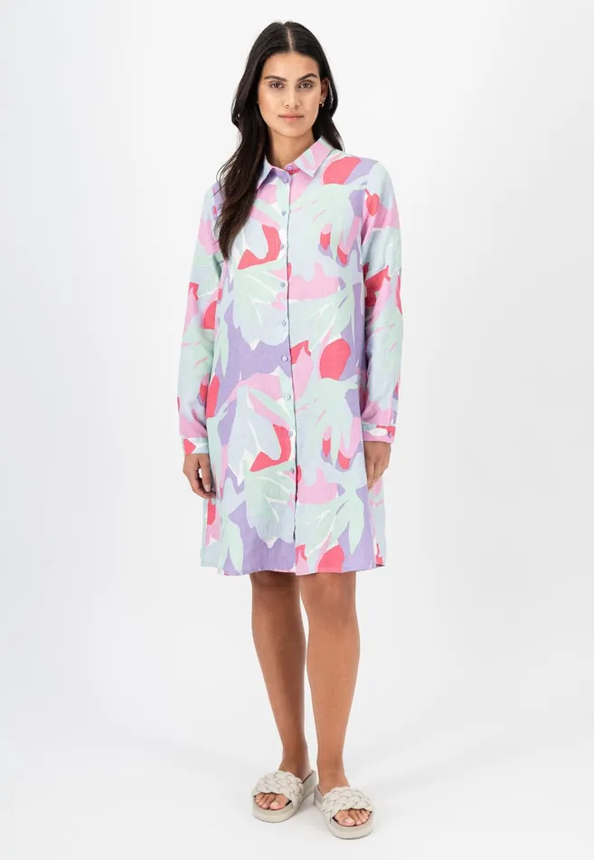Sale Women FYNCHHATTON Floral Patterned Blouse Dress In Midi Length Fresh Mint Sale Women FYNCHHATTON Floral Patterned Blouse Dress In Midi Length Fresh Mint