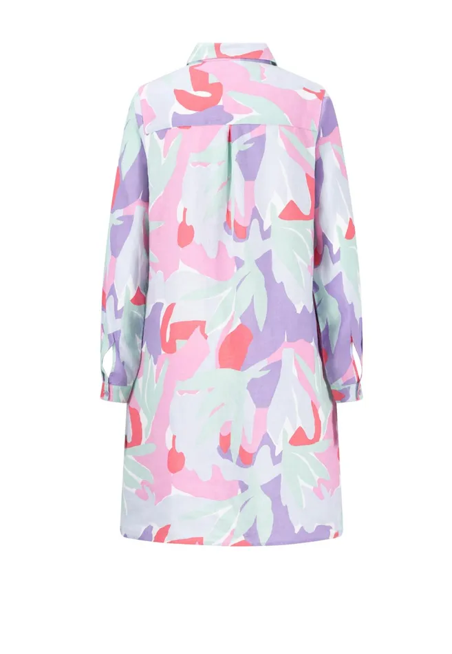 Sale Women FYNCHHATTON Floral Patterned Blouse Dress In Midi Length Fresh Mint